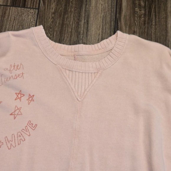 AERIE Embroidered Graphic Distressed Sweatshirt Oversized Casual Beach Vibes XXL - Picture 5 of 11